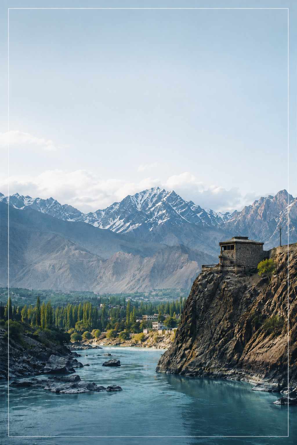 Karakoram Highway at golden hour